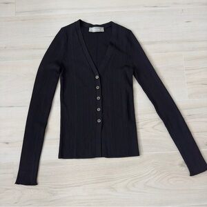 Everlane Ribbed V-Neck Cardigan